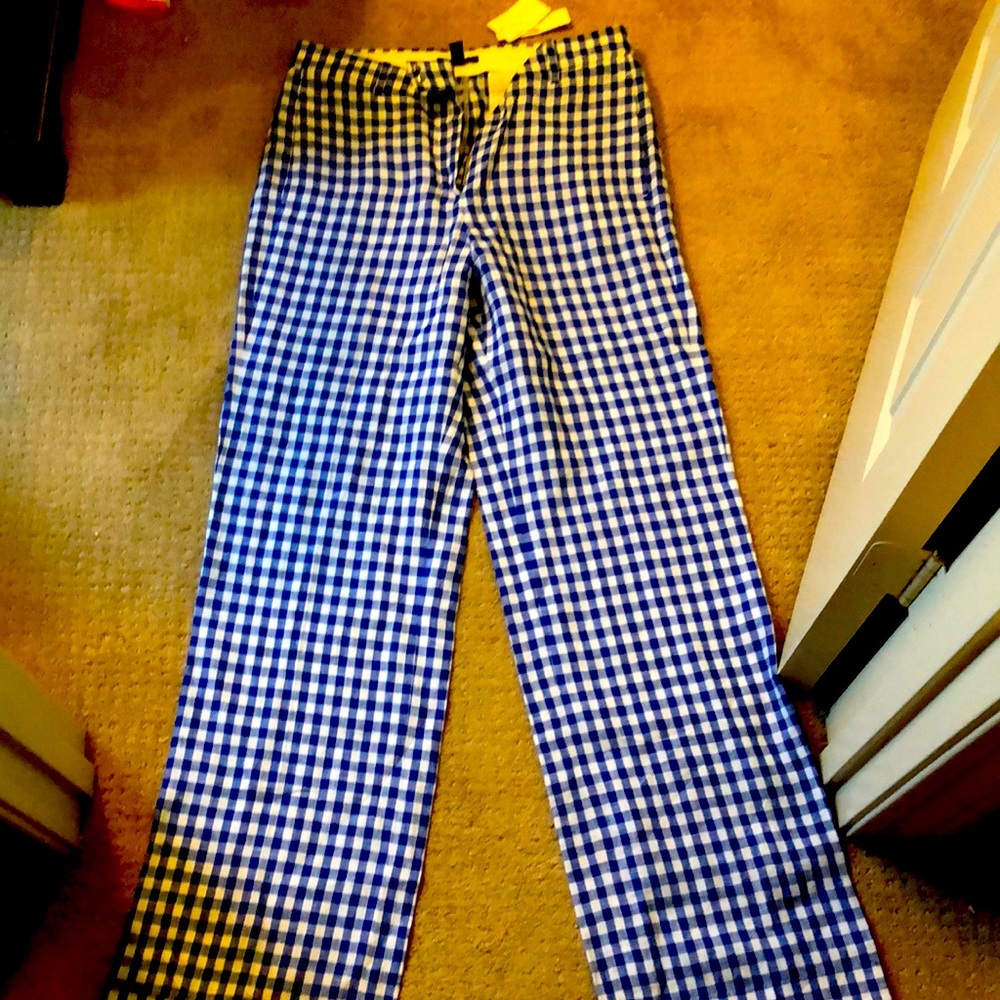 Jcrew linen checked pants